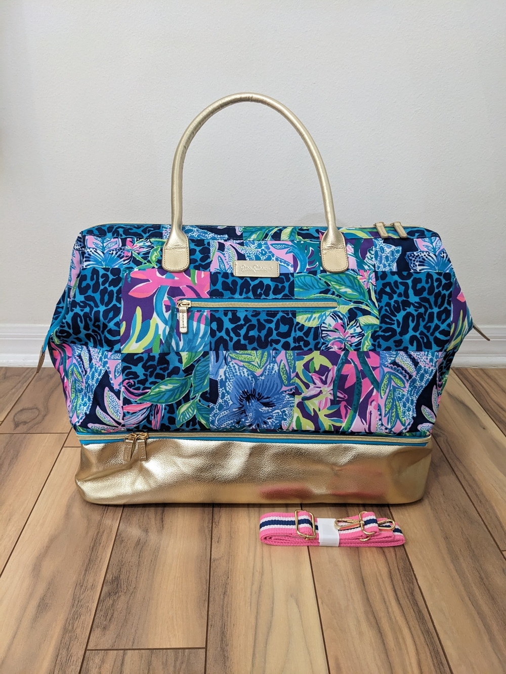 EUC! Lilly Pulitzer Weekender Bag In Pop Up Lilly's Party Patch